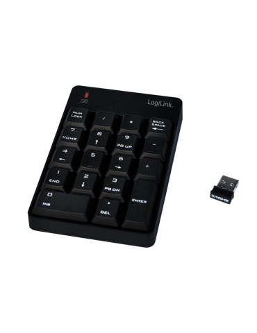 LogiLink ID0120 numeric keypad Laptop RF Wireless Black