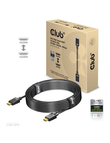 CLUB3D CAC-1375 HDMI cable 196.9" (5 m) HDMI Type A (Standard) Black