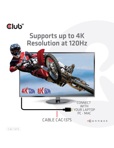 CLUB3D CAC-1375 HDMI cable 196.9" (5 m) HDMI Type A (Standard) Black