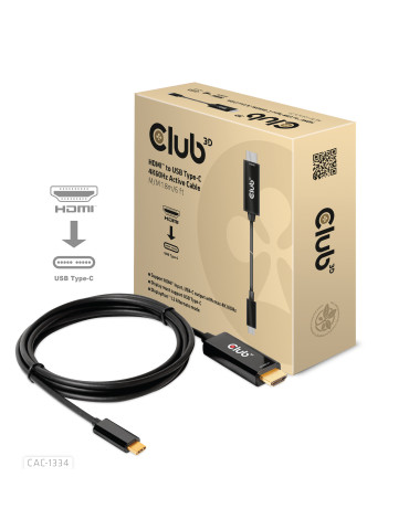 CLUB3D CAC-1334 video cable adapter 70.9" (1.8 m) HDMI Type A (Standard) USB Type-C Black
