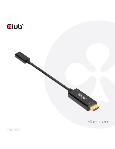 CLUB3D CAC-1333 video cable adapter 8.66" (0.22 m) HDMI Type A (Standard) USB Type-C Black