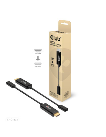 CLUB3D CAC-1333 video cable adapter 8.66" (0.22 m) HDMI Type A (Standard) USB Type-C Black
