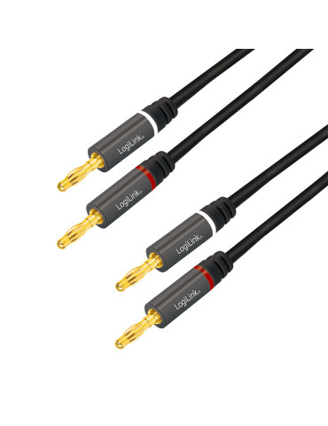 LogiLink CA1210 audio cable 118.1" (3 m) 2 x Banana Black