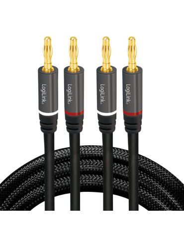 LogiLink CA1210 audio cable 118.1" (3 m) 2 x Banana Black