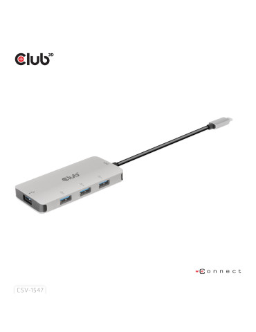 CLUB3D CSV-1547 interface hub USB 3.2 Gen 2 (3.1 Gen 2) Type-C 10000 Mbit s Black, Silver
