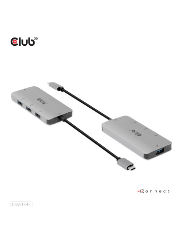 CLUB3D CSV-1547 interface hub USB 3.2 Gen 2 (3.1 Gen 2) Type-C 10000 Mbit s Black, Silver