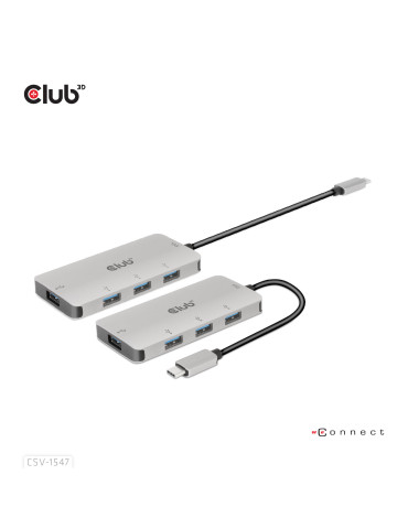 CLUB3D CSV-1547 interface hub USB 3.2 Gen 2 (3.1 Gen 2) Type-C 10000 Mbit s Black, Silver