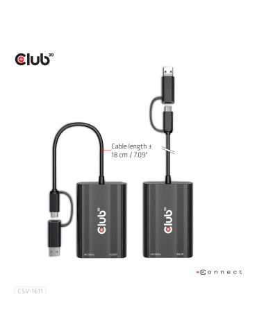 CLUB3D CSV-1611 USB graphics adapter 3840 x 2160 pixels Black