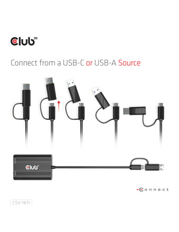 CLUB3D CSV-1611 USB graphics adapter 3840 x 2160 pixels Black
