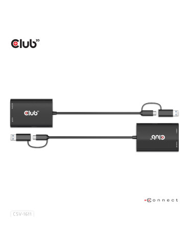 CLUB3D CSV-1611 USB graphics adapter 3840 x 2160 pixels Black