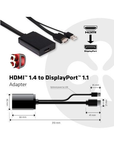 CLUB3D HDMI 1.4 to DisplayPort 1.1 Adapter