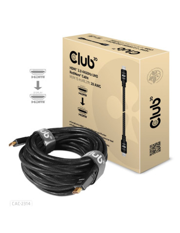 CLUB3D HDMI 2.0 4K60Hz RedMere cable 15m 49.2ft