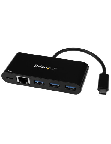 StarTech.com HB30C3AGEPD laptop dock port replicator Wired USB 3.2 Gen 1 (3.1 Gen 1) Type-C Black