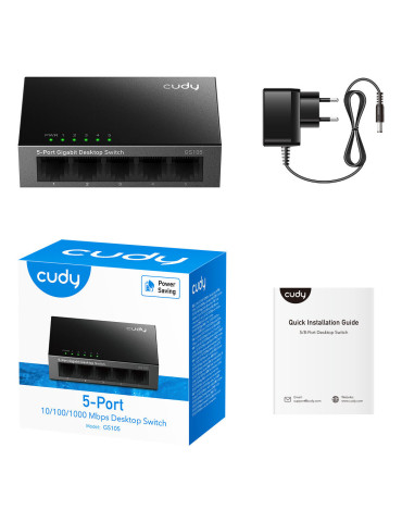 Cudy GS105 network switch Unmanaged Gigabit Ethernet (10 100 1000) Black