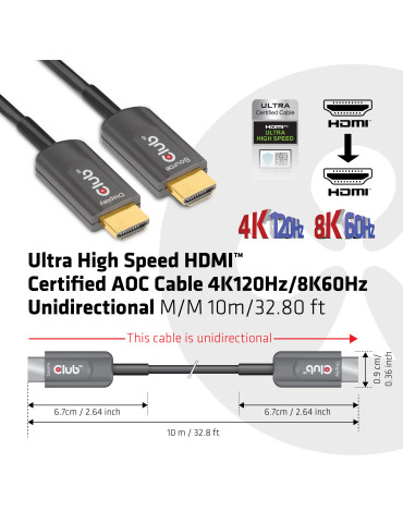 CLUB3D CAC-1376 HDMI cable 393.7" (10 m) HDMI Type A (Standard) Black