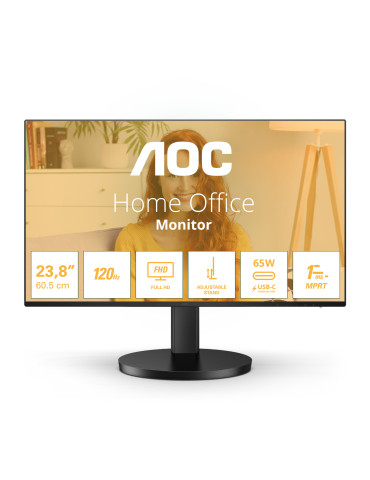AOC B3 24B3CF2 tietokoneen litteä näyttö 60,5 cm (23.8") 1920 x 1080 pikseliä Full HD LED Musta