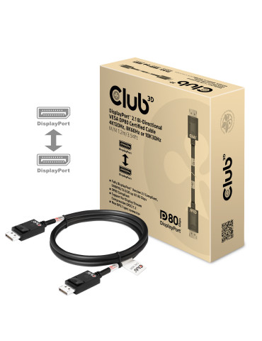 CLUB3D CAC-1091 DisplayPort cable 47.2" (1.2 m) Black