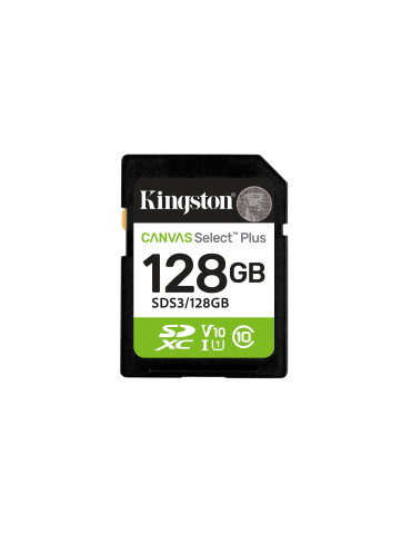 Kingston Technology 128 Gt SDXC Canvas Select Plus Gen3 150 Mt s C10 UHS-I U1 V10
