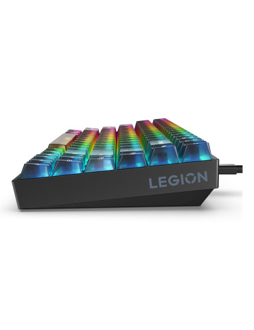 Lenovo Legion K510 Mini Pro näppäimistö Pelaaminen USB Englanti (US) Musta, Läpinäkyvä