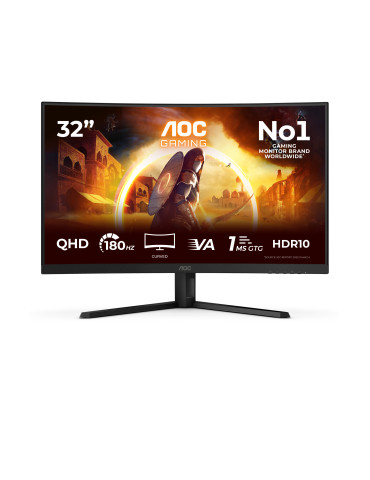AOC G4 CQ32G4VEAD platta pc-skärmar 80 cm (31.5") 2560 x 1440 pixlar Quad HD LED Svart, Grå
