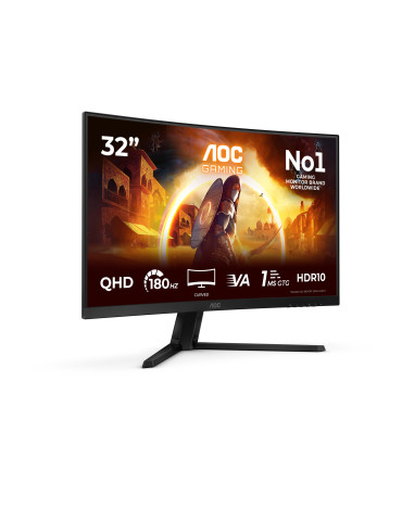 AOC G4 CQ32G4VEAD platta pc-skärmar 80 cm (31.5") 2560 x 1440 pixlar Quad HD LED Svart, Grå