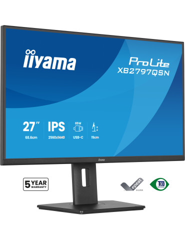 iiyama ProLite XB2797QSN-B1 computer monitor 27" 2560 x 1440 pixels Quad HD LCD Black