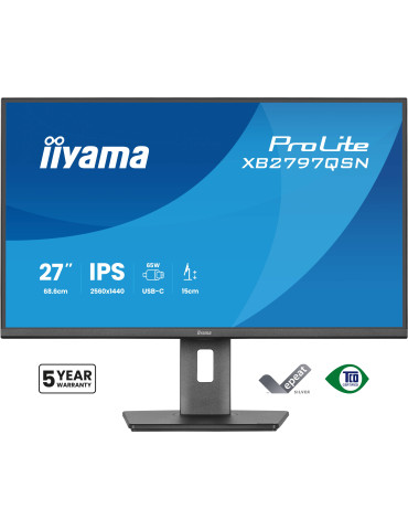 iiyama ProLite XB2797QSN-B1 computer monitor 27" 2560 x 1440 pixels Quad HD LCD Black