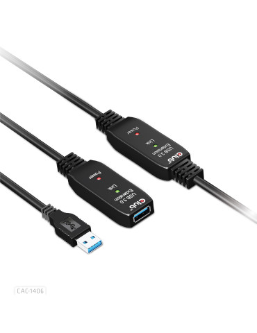 CLUB3D CAC-1406 USB cable USB 3.2 Gen 1 (3.1 Gen 1) 590.6" (15 m) USB A 5 Gbit s Black