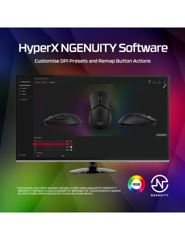 HyperX Pulsefire Saga Pro trådlös gaming-mus (svart)