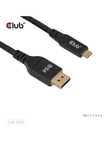 CLUB3D CAC-1563 video cable adapter 78.7" (2 m) USB Type-C DisplayPort Black