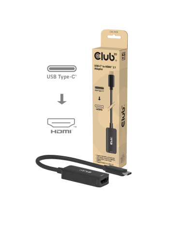 CLUB3D CAC-2505 video cable adapter 4.72" (0.12 m) USB Type-C HDMI + USB Black