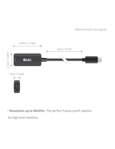 CLUB3D CAC-2505 videokabeladapter 0,12 m USB Type-C HDMI + USB Svart