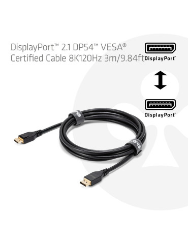 CLUB3D CAC-1093 DisplayPort cable 118.1" (3 m) Black