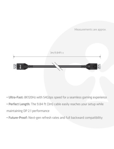 CLUB3D CAC-1093 DisplayPort cable 118.1" (3 m) Black