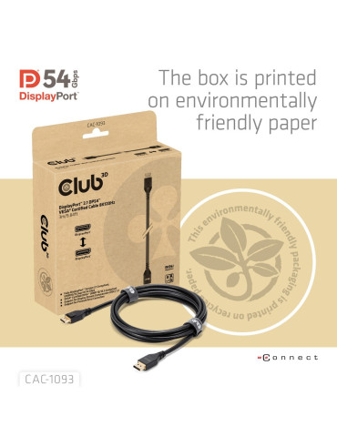 CLUB3D CAC-1093 DisplayPort cable 118.1" (3 m) Black
