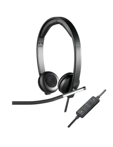 Logitech H650E Headset Wired Head-band Office Call center USB Type-A Black, Silver