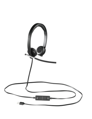 Logitech H650E Headset Wired Head-band Office Call center USB Type-A Black, Silver