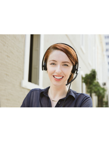 Logitech H650E Headset Wired Head-band Office Call center USB Type-A Black, Silver