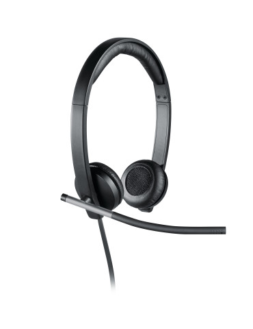 Logitech H650E Headset Wired Head-band Office Call center USB Type-A Black, Silver