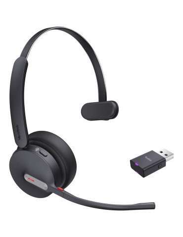 Yealink WH64 Hybrid Mono Teams Headset Wireless Head-band Office Call center Micro-USB Bluetooth Black