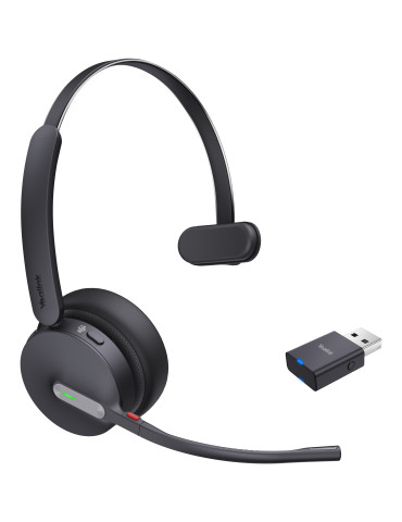 Yealink WH64 Hybrid Mono Teams Headset Wireless Head-band Office Call center Micro-USB Bluetooth Black