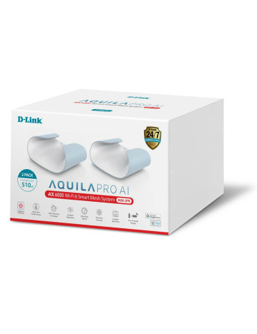 D-Link M60-2 mesh wi-fi system Dual-band (2.4 GHz   5 GHz) Wi-Fi 6 (802.11ax) White 4 Internal