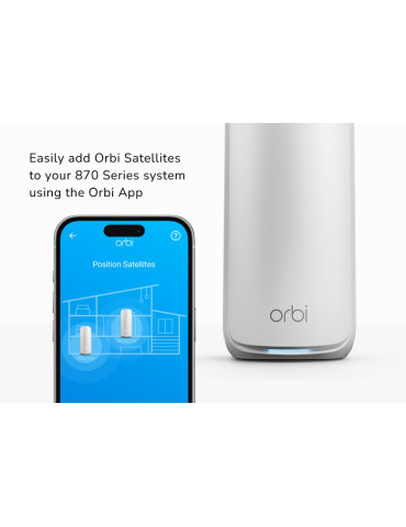 NETGEAR Orbi 870 Tri-band (2.4 GHz   5 GHz   6 GHz) Wi-Fi 7 (802.11be) White 4 Internal