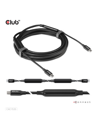 CLUB3D CAC-1535 USB cable USB 3.2 Gen 2 (3.1 Gen 2) 196.9" (5 m) USB C 10 Gbit s 60 W Black