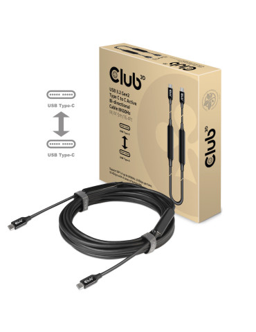 CLUB3D USB 3.2 Gen2 Type C to C Active Bi-directional Cable 8K60Hz M M 5m 16.4ft