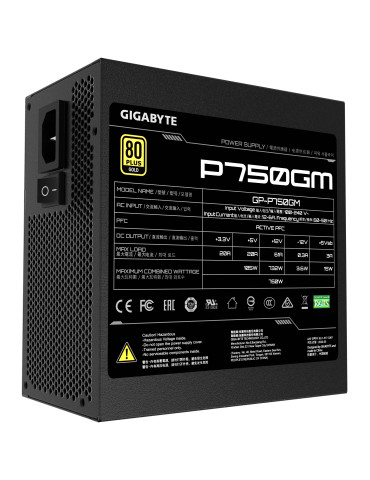 GIGABYTE P750GM virtalähdeyksikkö 750 W 20+4 pin ATX ATX Musta
