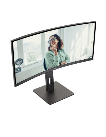 AOC CU34P3CV tietokoneen litteä näyttö 86,4 cm (34") 3440 x 1440 pikseliä UltraWide Quad HD LED Musta