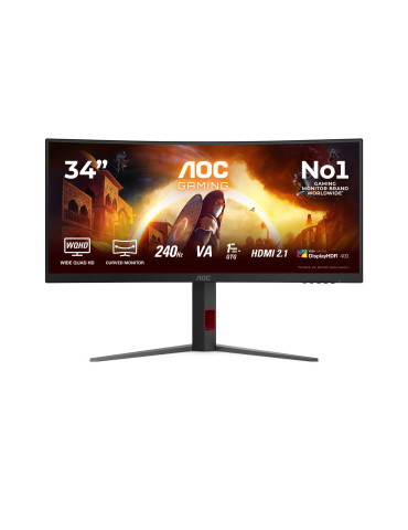 AOC G4 CU34G4Z computer monitor 34" 3440 x 1440 pixels Wide Quad HD LED Black, Red