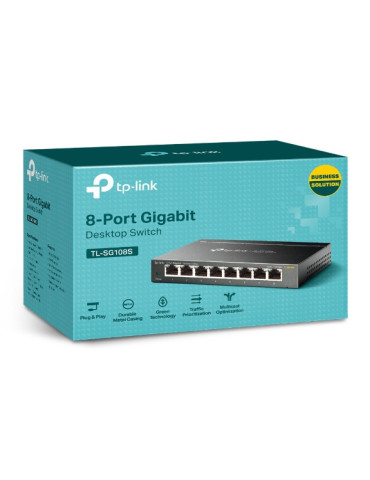 TP-Link Omada TL-SG108S network switch Unmanaged Gigabit Ethernet (10 100 1000) Black