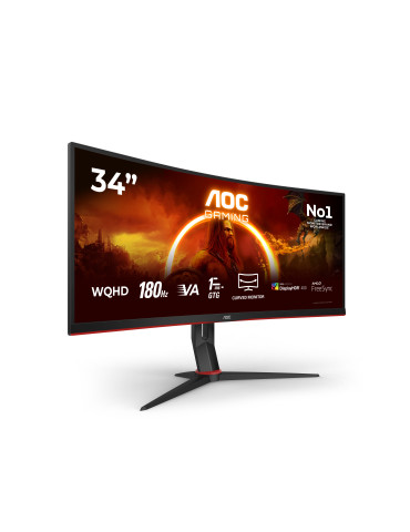 AOC G2 CU34G2XP computer monitor 34" 3440 x 1440 pixels UltraWide Quad HD LED Black, Red